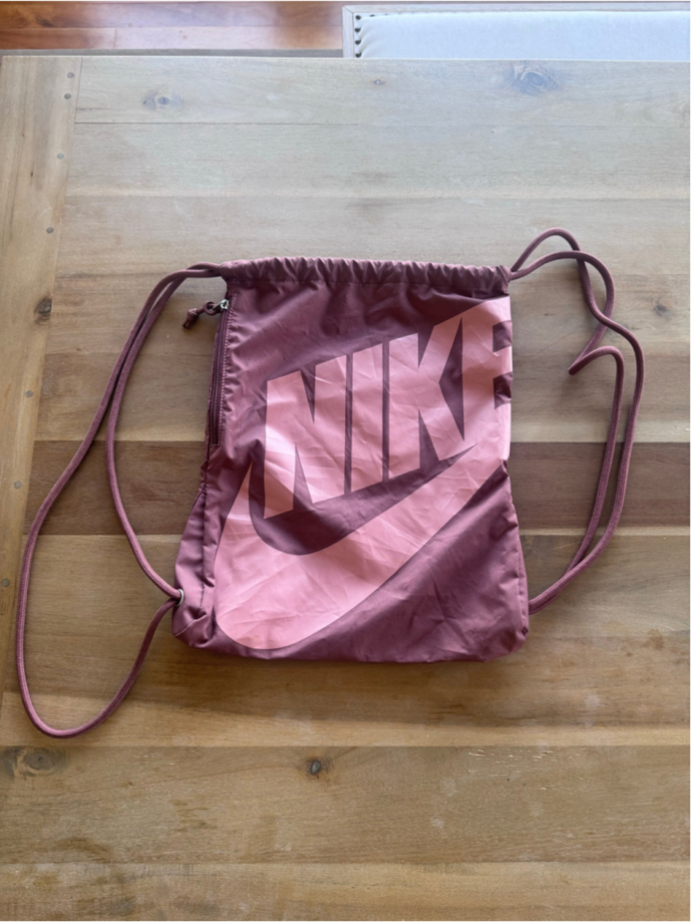 Women's Nike Drawstring Backpack One Size Maroon and Pink